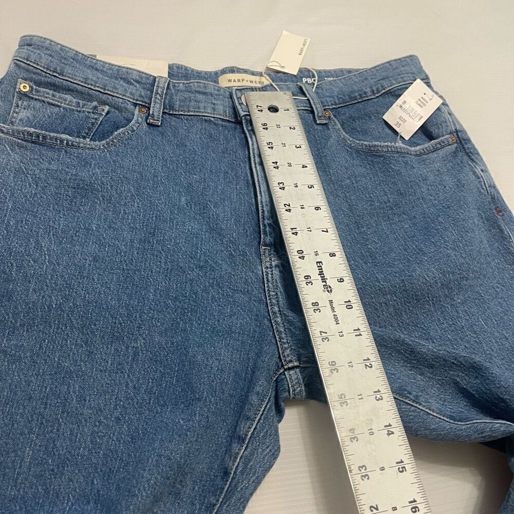 NWT Warp + Weft Clare Puebla Tapered Denim Jeans Size 35 X 32 New - Picture 3 of 10